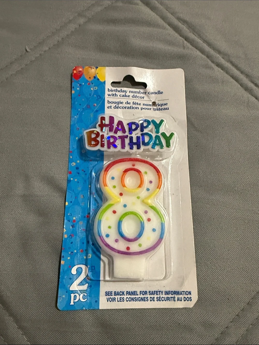 Number 8 Foil Balloon and Candle Mini Bundle